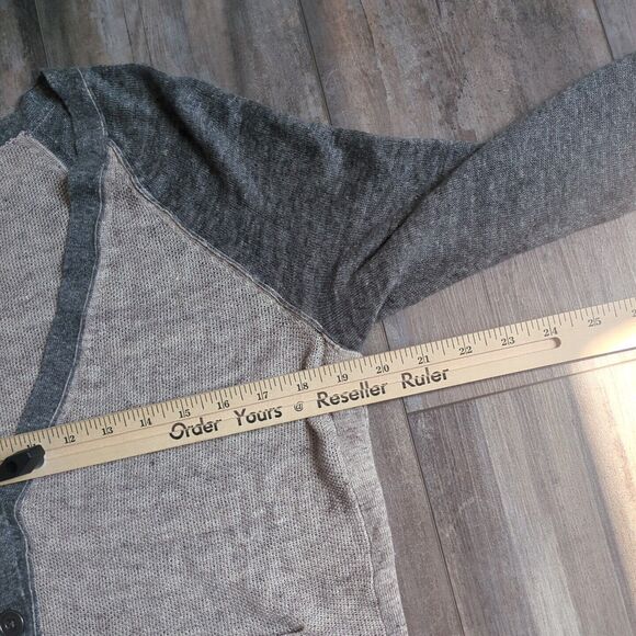 Madewell 100% Linen Knit Cardigan Sweater Color block size small - Picture 4 of 6